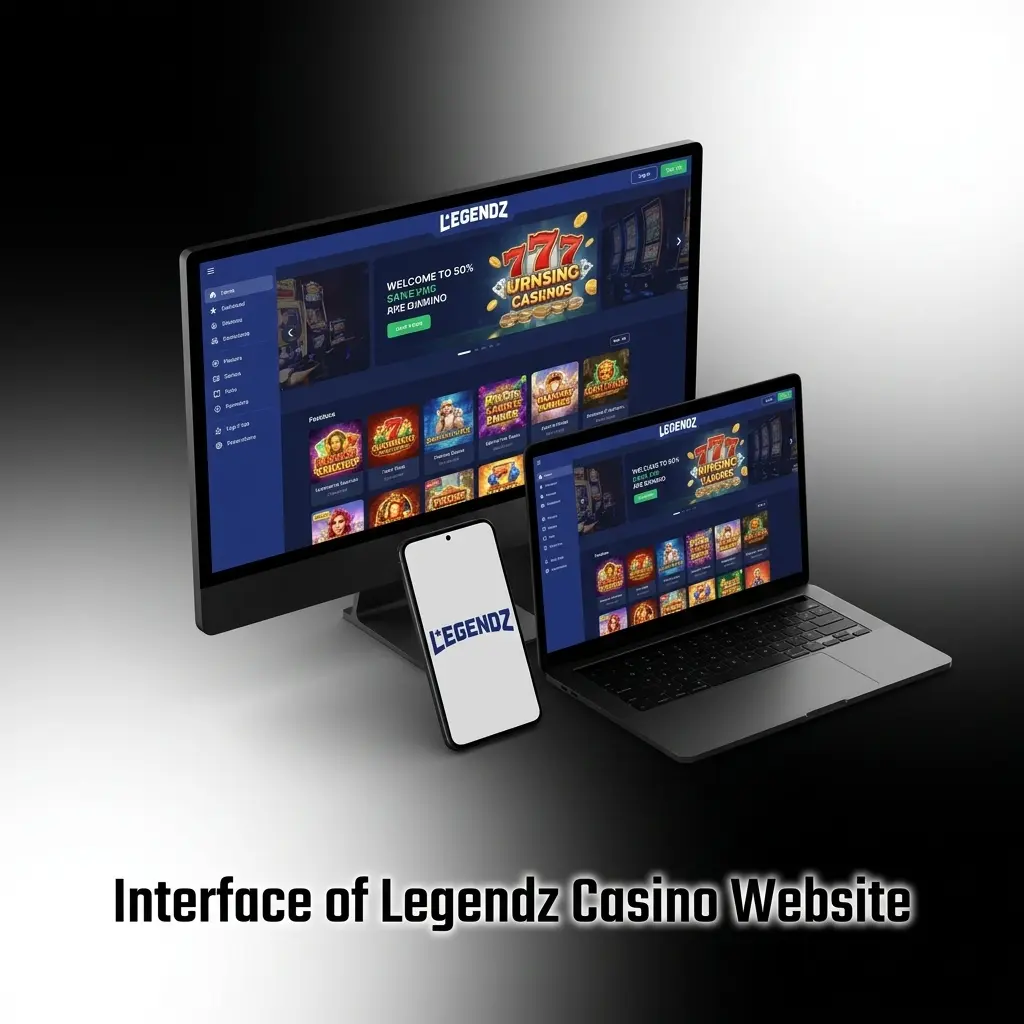 Legendz Casino dark-themed website interface showing top navigation bar with Sports, Live Betting, Casino, and eSports tabs