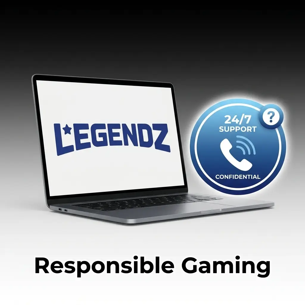Legendz Casino responsible gaming tools including deposit limits, session controls, self-exclusion options, and problem gambling support resources