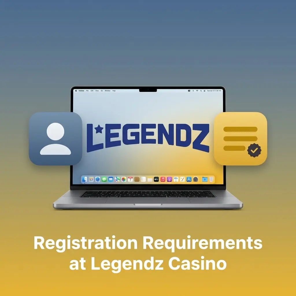 Legendz Casino registration requirements including age limit, US residency, ID verification, and one account per person rules